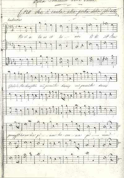 Uno spartito musicale di G. Sarto
