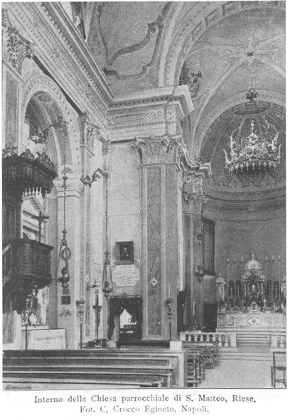 Interno della Chiesa parrocchiale di S. Matteo, Riese. Fot. C. Crocco Egineto, Napoli.